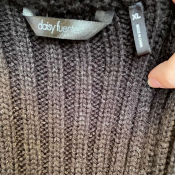 Daisy Fuentes Cardigan Knit Women's XL Black - Picture 6 of 6